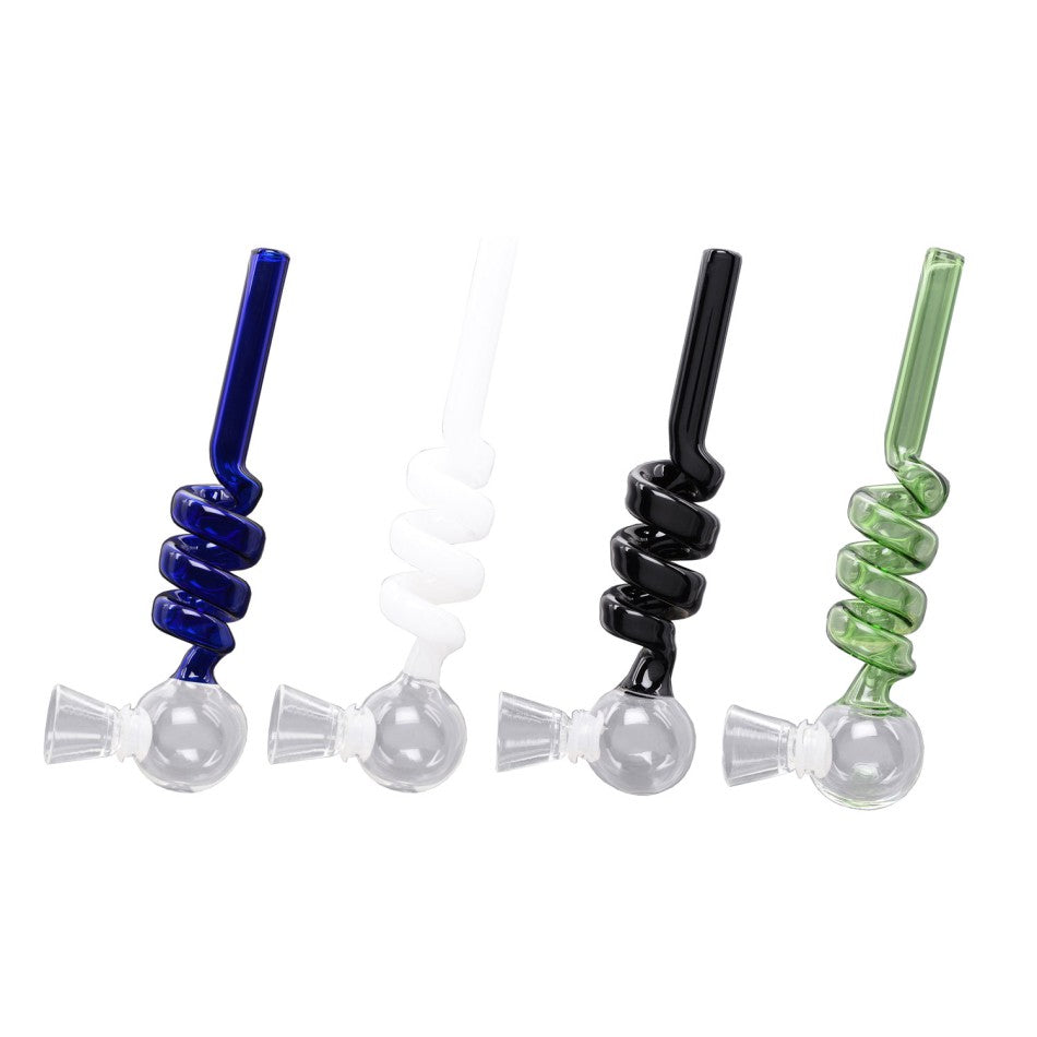 Atomic Glass Pipe Spiral 4-Colors - 12 Stk