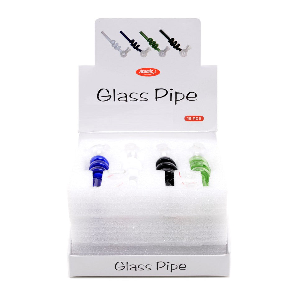 Atomic Glass Pipe Spiral 4-Colors - 12 Stk