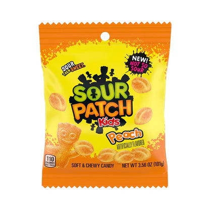 Sour Patch Kids Peach Peg Bag 3.56oz (101g) - 12stk