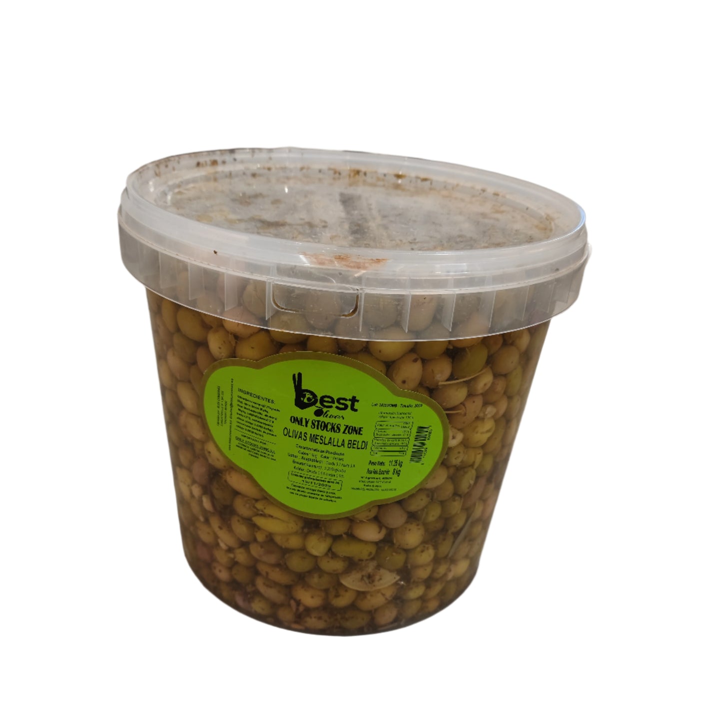 Beladi Bucket: Green Olives w. Basilikum - 8kg x 1 Stk