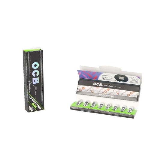 OCB KS Slim Svart + Activ Tips - 20 Stk