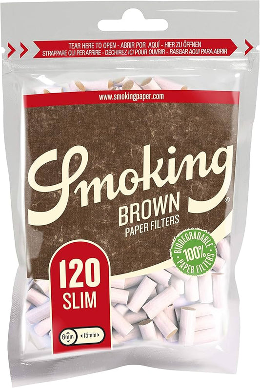Smoking Brown Slim Filter Bags - 120 x 10 Stk