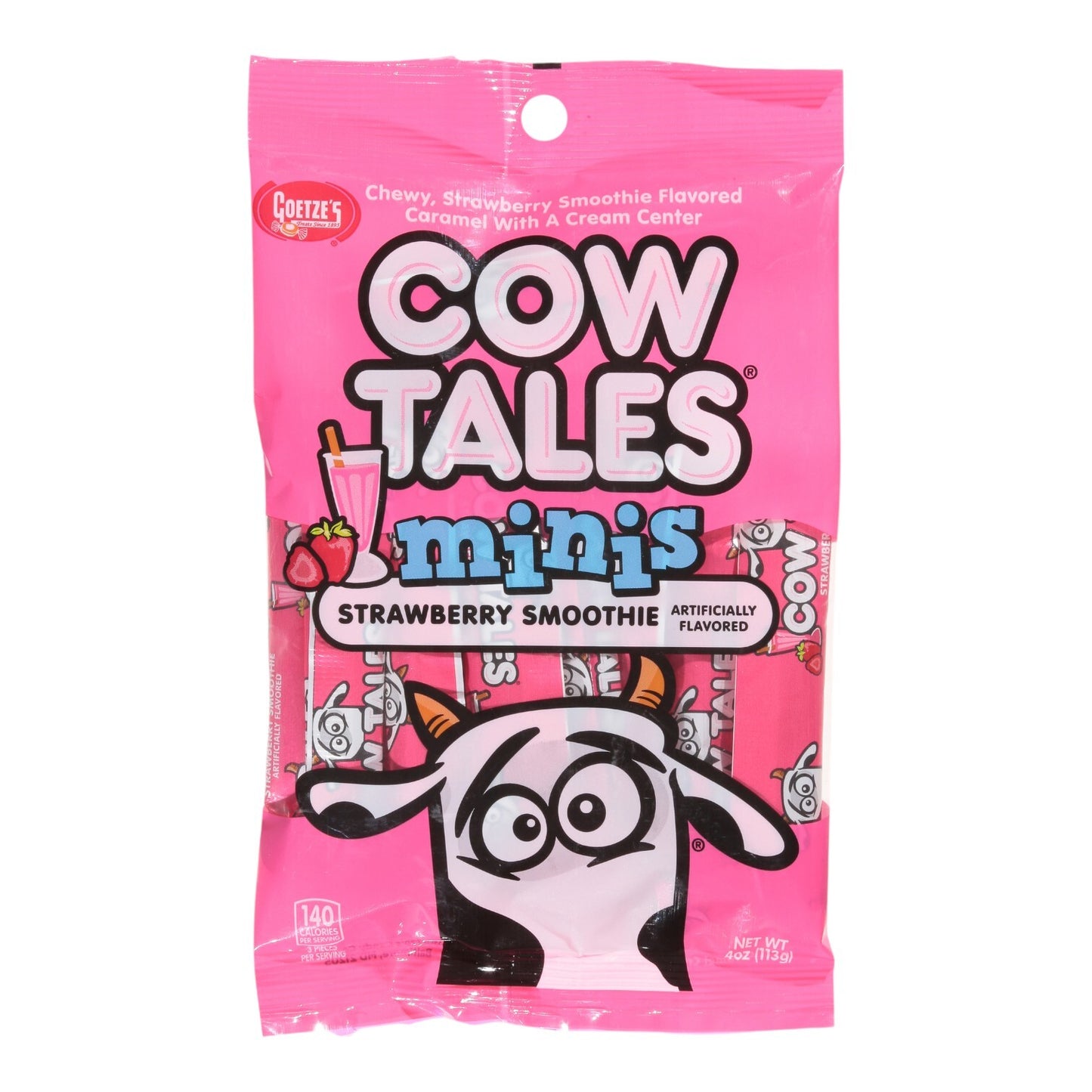 Cow Tales Bags: Minis Strawberry Smoothie - 113g x 9 Stk