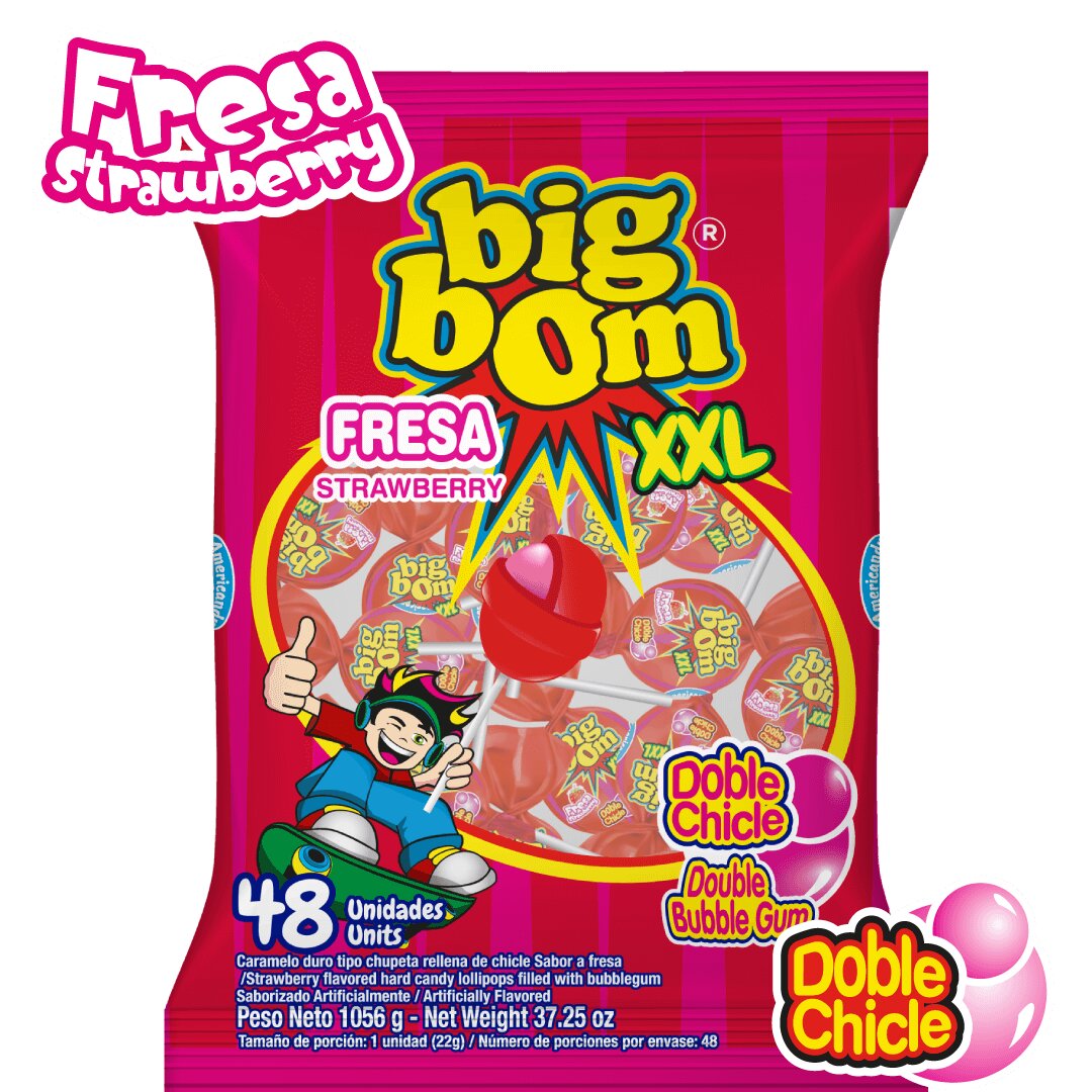 Big Bom XXL 25g Strawberry 48Stk