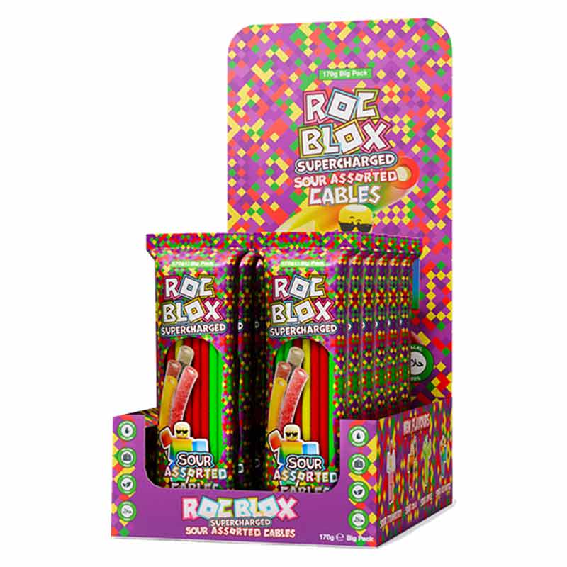 Rocblox Supercharged Sour Assorted Cables 170g - 12stk
