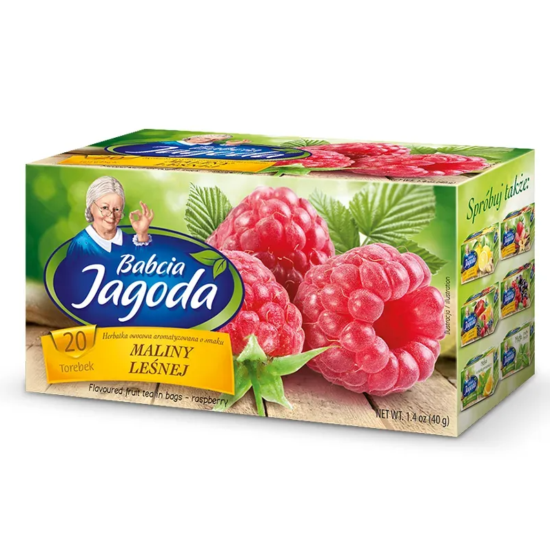 MOKATE LOYD Flavoured Fruit Tea - 20BAGS RASPBERRY 6 X 40 G