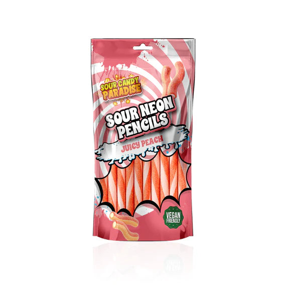 Candy Paradise Sour Neon Pencils Juicy Peach 130g x 12stk