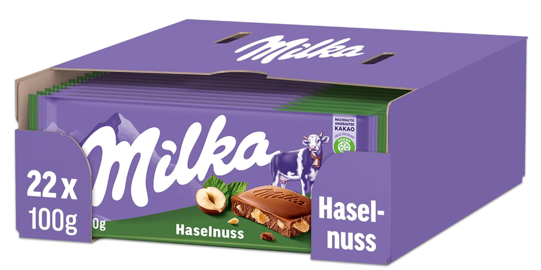 MILKA HAZELNUTS - 90G x 24stk