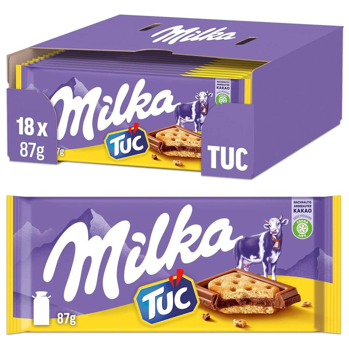 Milka Tuc Alpine Milk Chocolate 87g x 18 stk