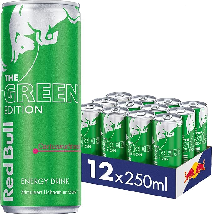 RED BULL ENERGY DRINK GREEN EDITION - 250ml x 12stk