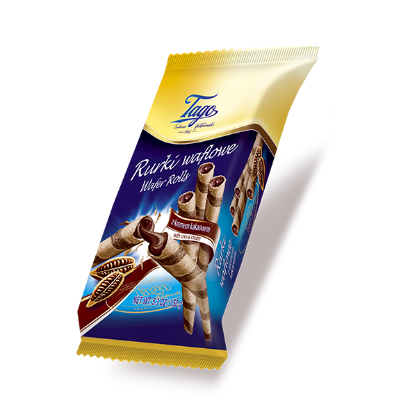 TAGO wafer rolls filled with COCOA CREAM - 150g x 30stk