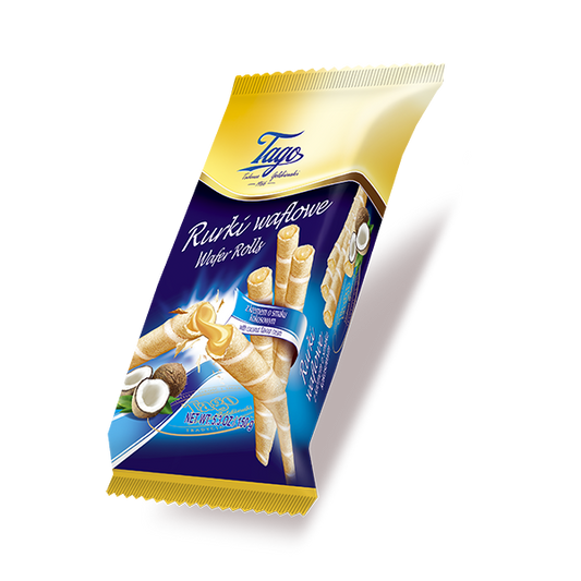 TAGO wafer rolls filled with COCONUT CREAM - 150g x 30stk