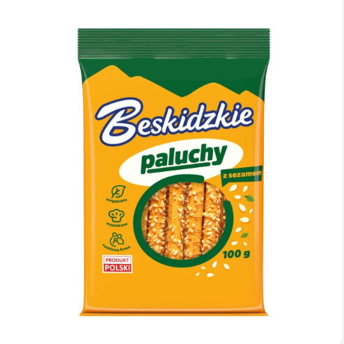 AKSAM BESKIDZKIE THICK STICKS WITH SESAME - 100g x 10stk