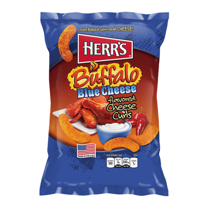 Herr's Buffalo Blue Cheese Curls 6oz (170g) - 12stk