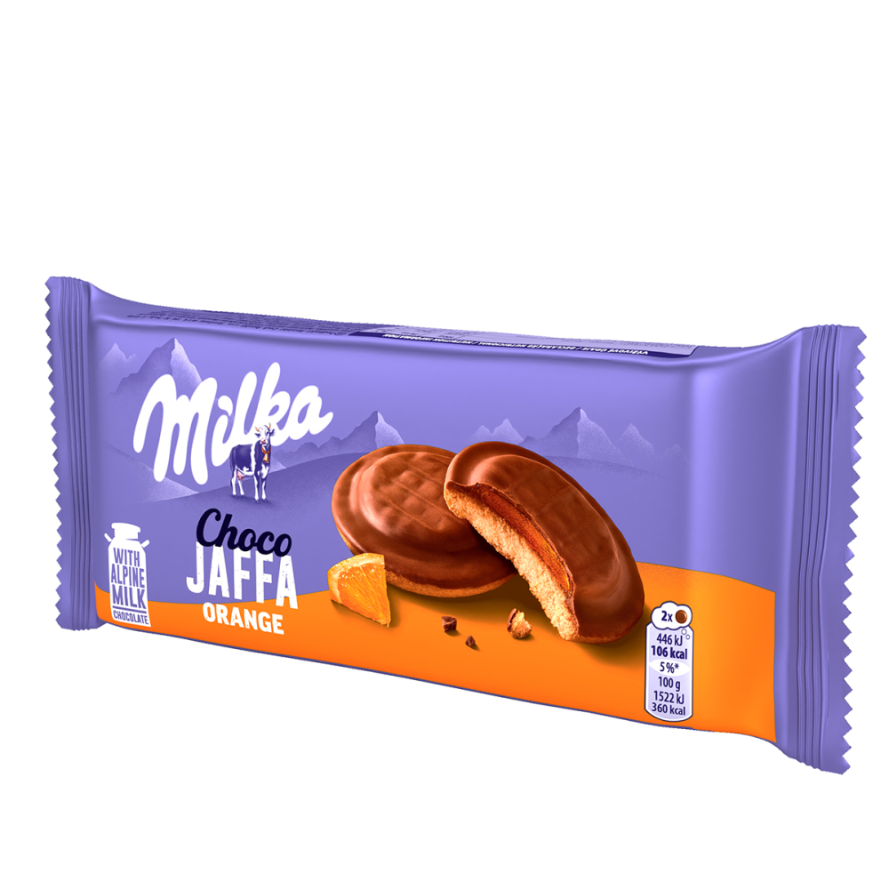 MILKA CHOCO JAFFA SPONGE CAKES WITH ORANGE JELLY & CHOCOLATE 147G x 24stk