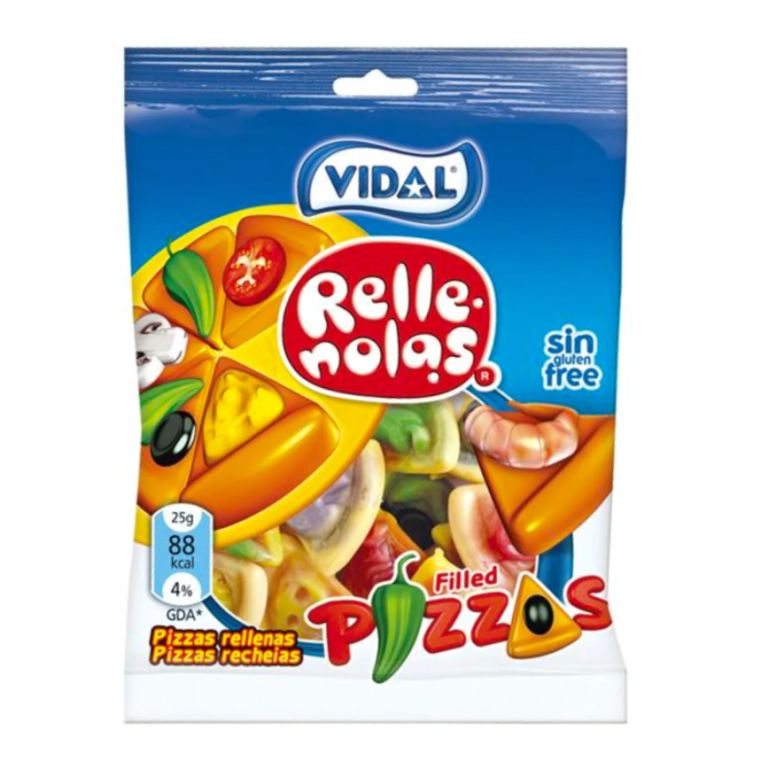 Vidal Relle Nolas Filled Gummi Pizzas 3.17oz (90g) - 14stk