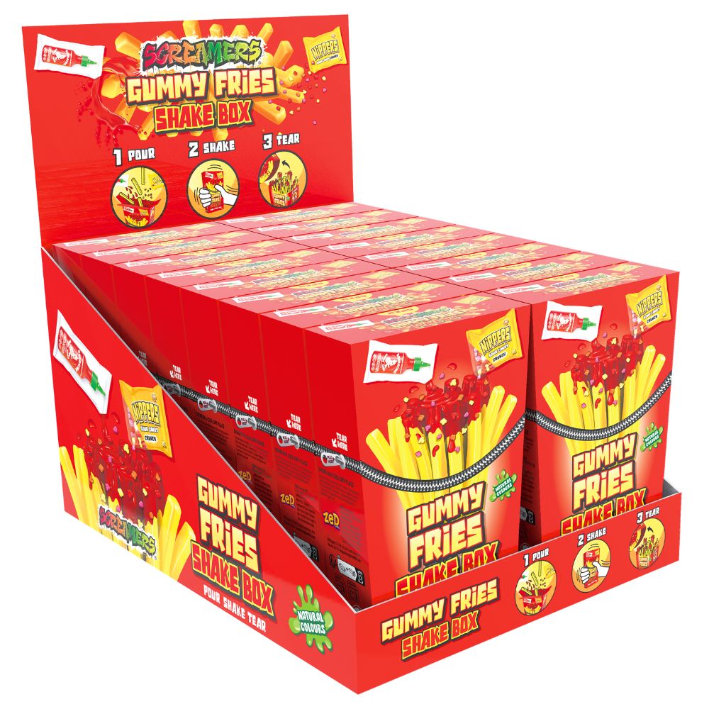 Zed Gummy Fries Shake Box - 70g x 12stk