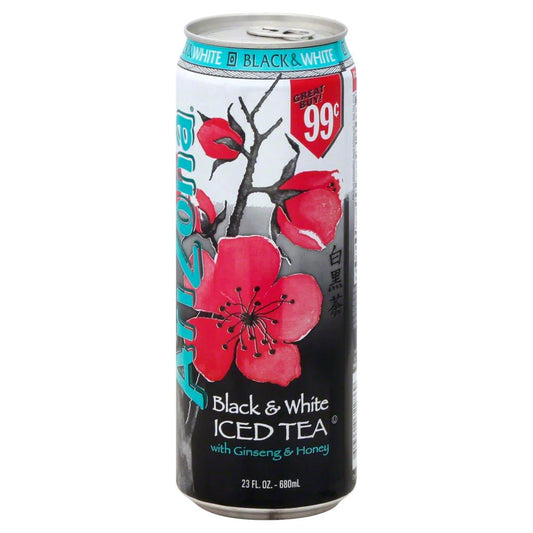 AriZona BOX: Black & White Iced Tea - 650ml x 24 Stk