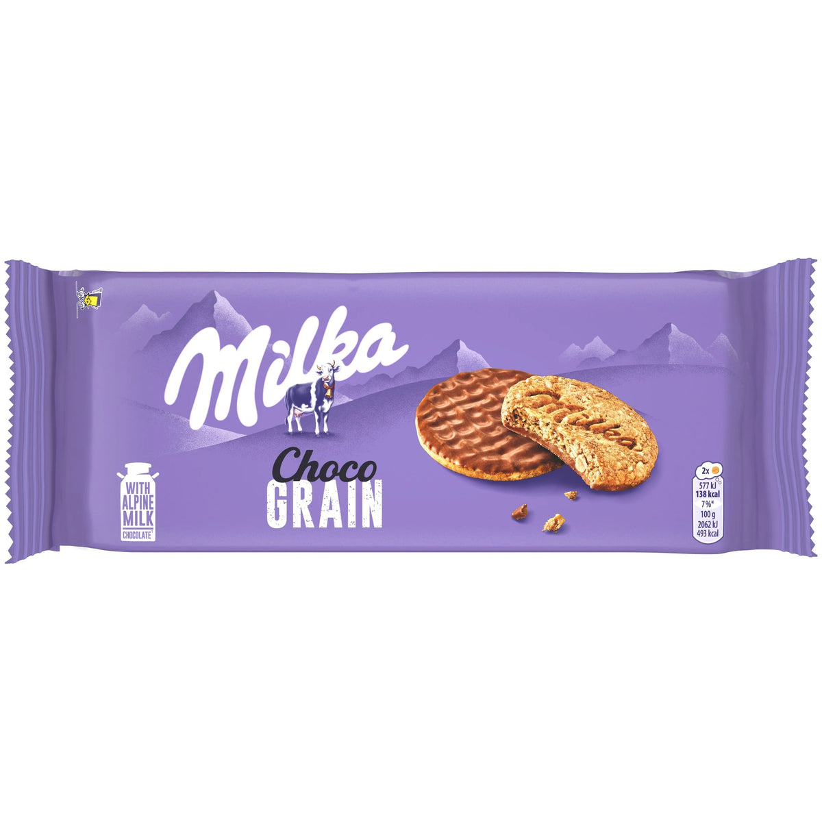 MILKA CHOCO GRAIN BISCUITS WITH OAT FLAKES &ALPINE MILK CHOCOLATE 126G X20 STK