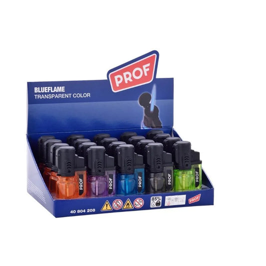 Prof Lighter Transparent Color Blue Flame - 20 Stk