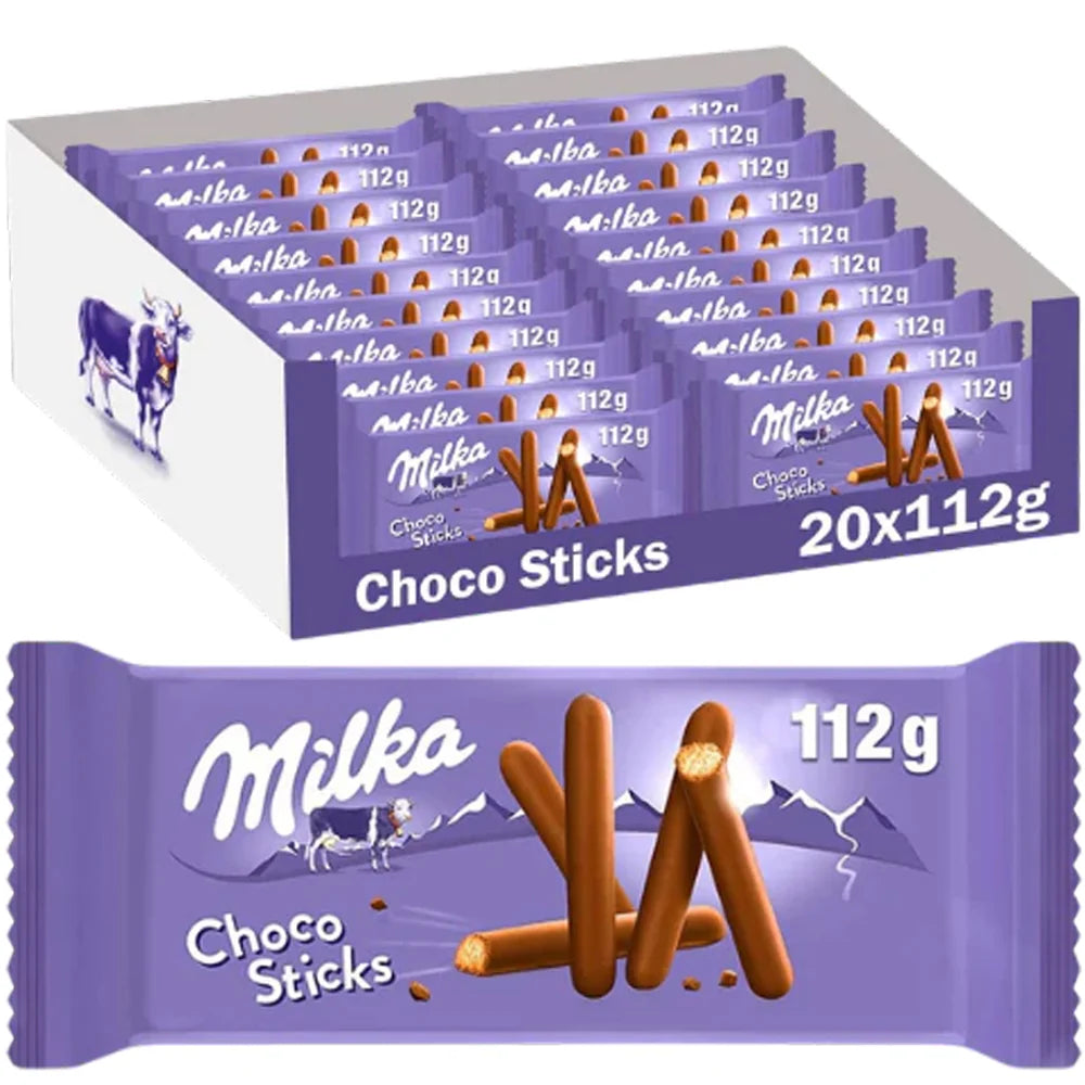 MILKA CHOCO STICKS BISCUITS WITH ALPINE CHOCO 20 X 112G
