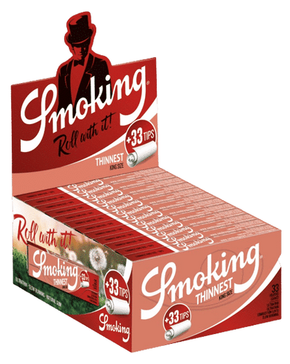 Smoking THINNEST RED KS + Tips - 24 Stk