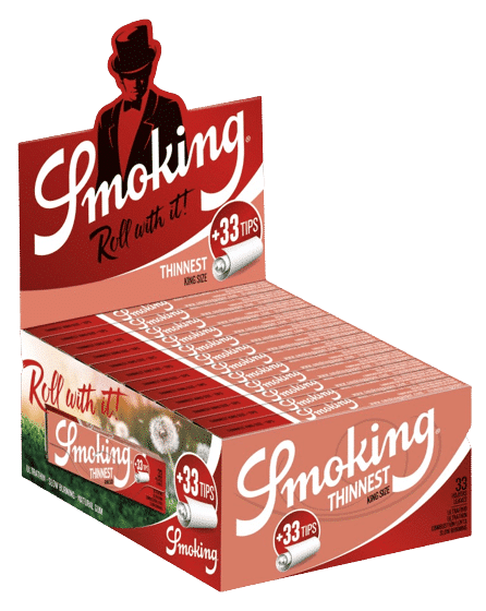 Smoking THINNEST RED KS + Tips - 24 Stk