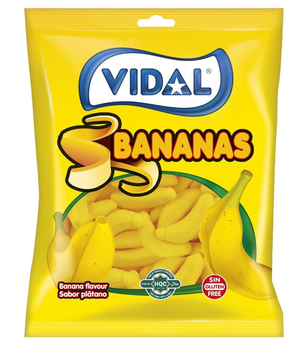 Vidal Bananas 3.17oz (90g) - 14stk