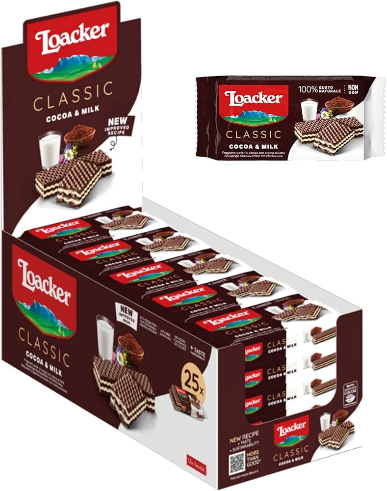 XXL MILK CRISPY WAFER WITH COCOA CREAM & DARK CHOCO 45G x 35stk