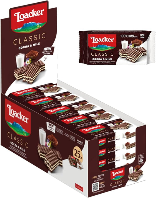 XXL MILK CRISPY WAFER WITH COCOA CREAM & DARK CHOCO 45G x 35stk