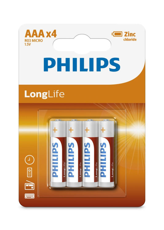 Batteri Philips Extra "AAA" 4-pack 12Stk