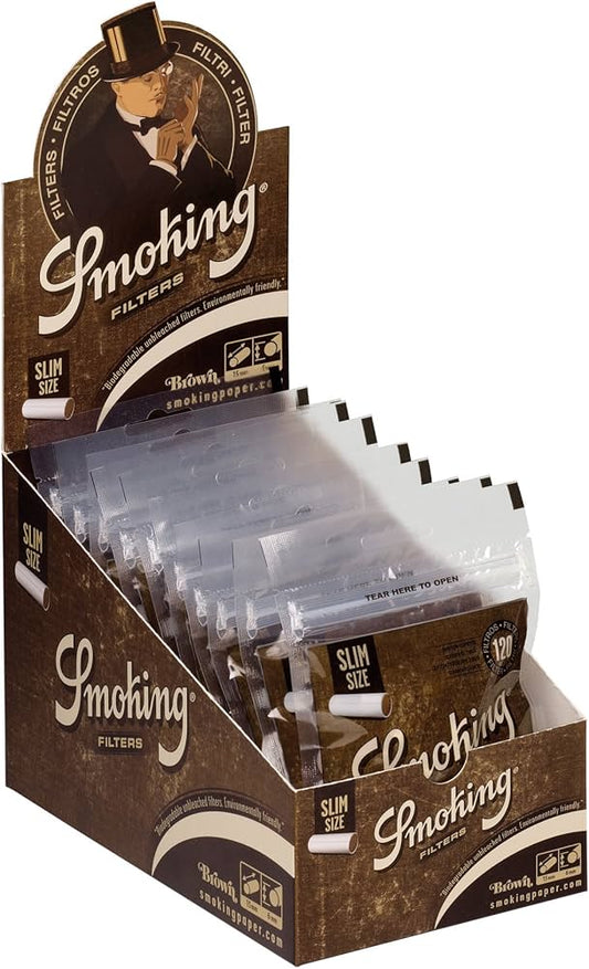 Smoking Brown Slim Filter Bags - 120 x 10 Stk