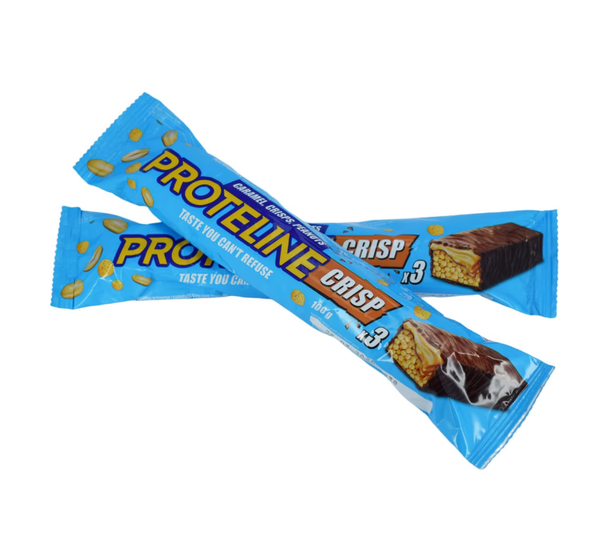 BAR PROTELINE glazed bar with CRISPS PEANUTS - 100G x 20STK