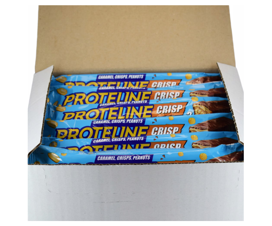BAR PROTELINE glazed bar with CRISPS PEANUTS - 100G x 20STK