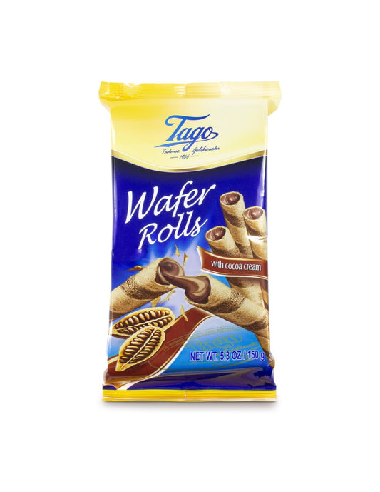 TAGO wafer rolls filled with COCOA CREAM - 150g x 30stk