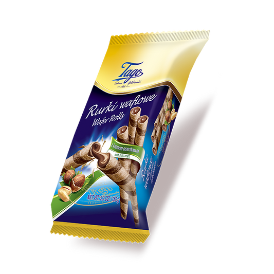 TAGO wafer rolls filled with HAZELNUT CREAM - 150g x 30stk