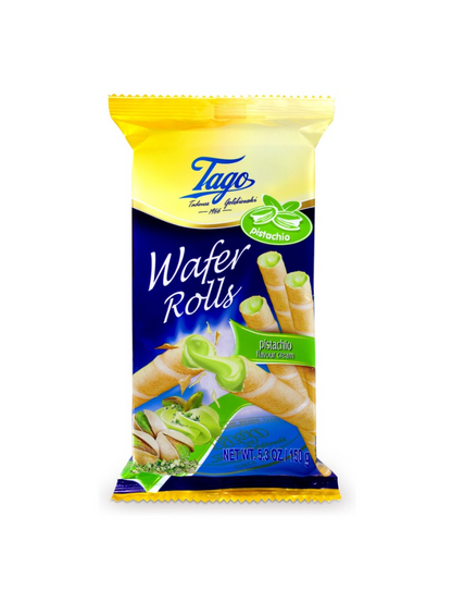 TAGO wafer rolls filled with PISTACHIO CREAM - 150g x 30stk