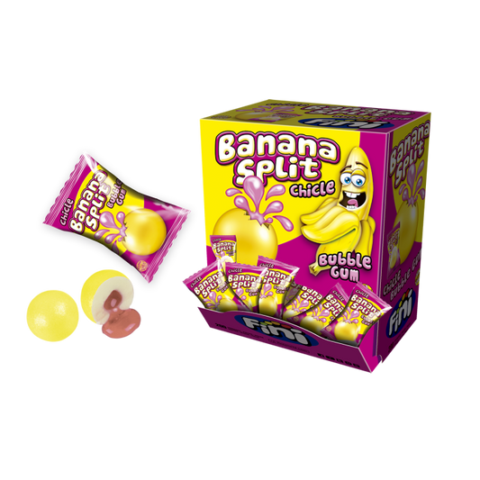 Fini Banana Split Liquid Filled Bubble Gum Display - 200stk