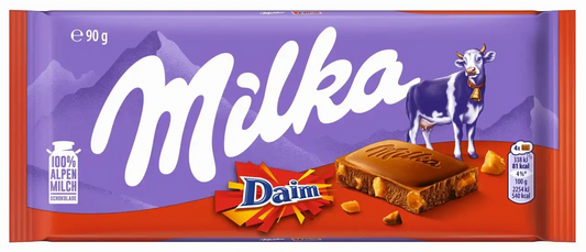 Milka Daim Alpine Milk Chocolate - 100g x 24stk