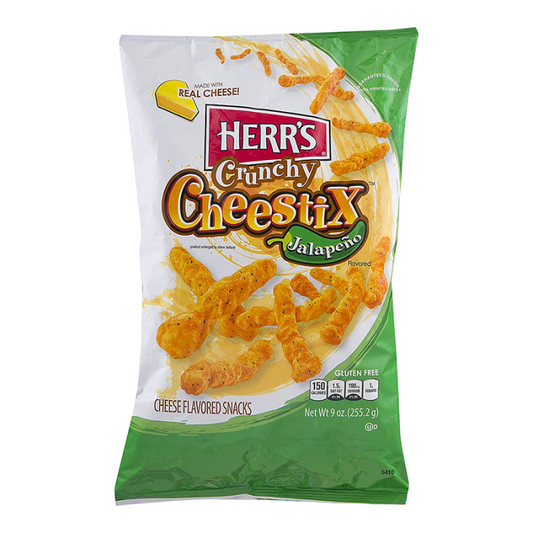 Herr's Jalapeno Crunchy Cheestix 8oz (227g) - 8stk