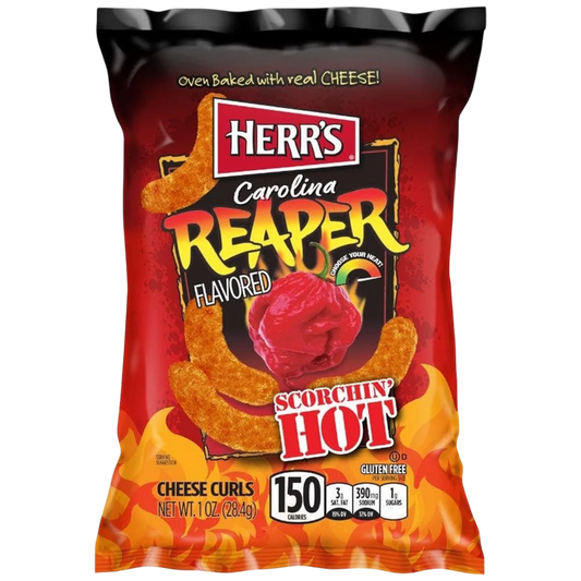 Herr's Carolina Reaper Flavour Cheese Curls 1oz (28g) - 42stk