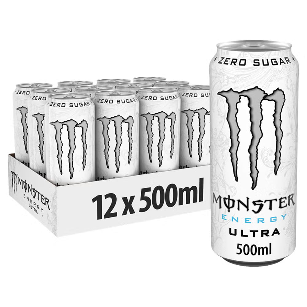 MONSTER ULTRA ZERO ENERGY DRINK 500ML x 12stk