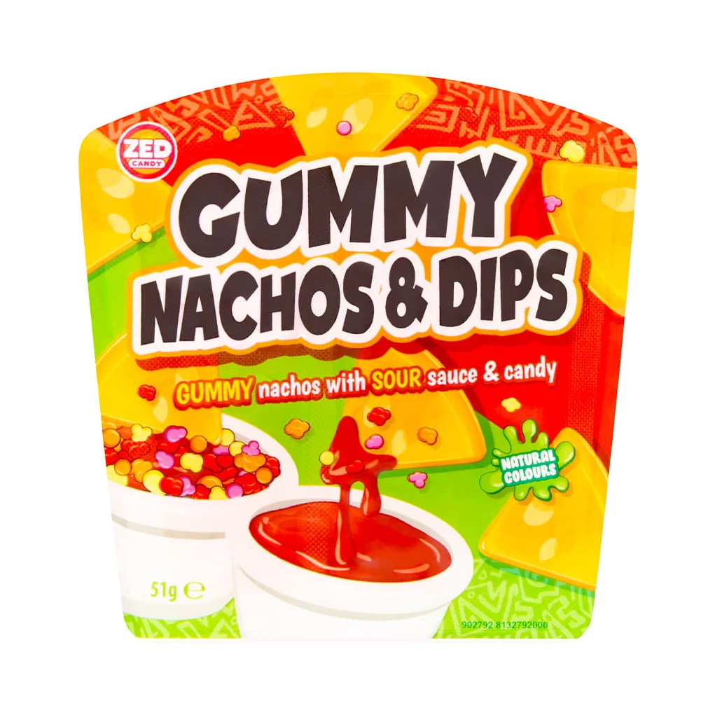 Zed Gummy Nachos & Dips - 51g x 12stk