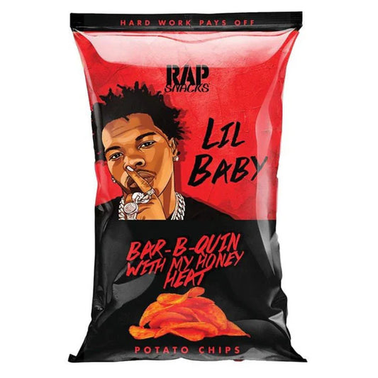 Rap Snacks Bags: Lil Baby BBQ & Honey Heat - 71g x 12 Stk