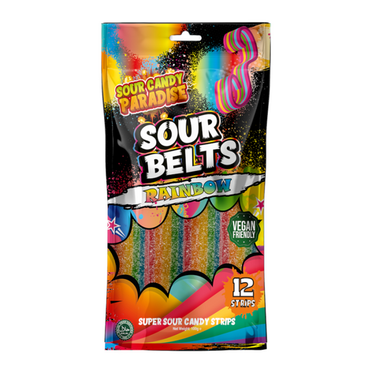 Sour Belts Rainbow 100g - 12stk