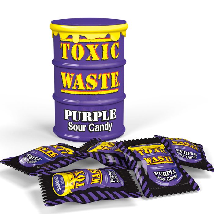 Toxic Waste Purple Drum Extreme Sour Candy 1.5oz (42g) - 12stk