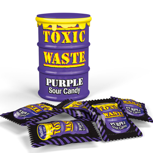 Toxic Waste Purple Drum Extreme Sour Candy 1.5oz (42g) - 12stk
