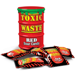 Toxic Waste Red Drum Extreme Sour Candy 1.5oz (42g) - 12stk