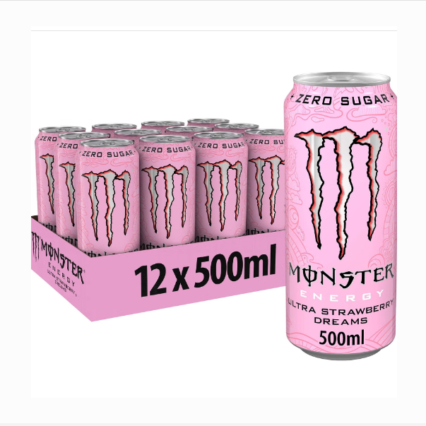 MONSTER ENERGY ULTRA STRAWBERRY DREAMS 500ML x 12stk