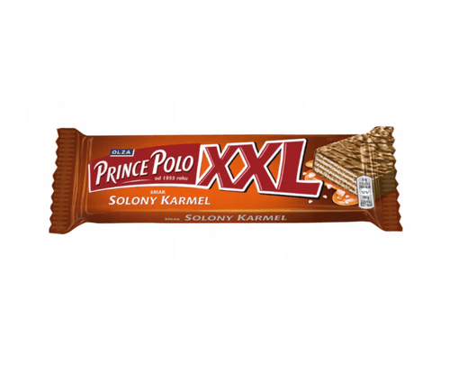 XXL CRISPY WAFER WITH SALTY CARAMEL CREAM & MILK CHOCO 45G x 35stk